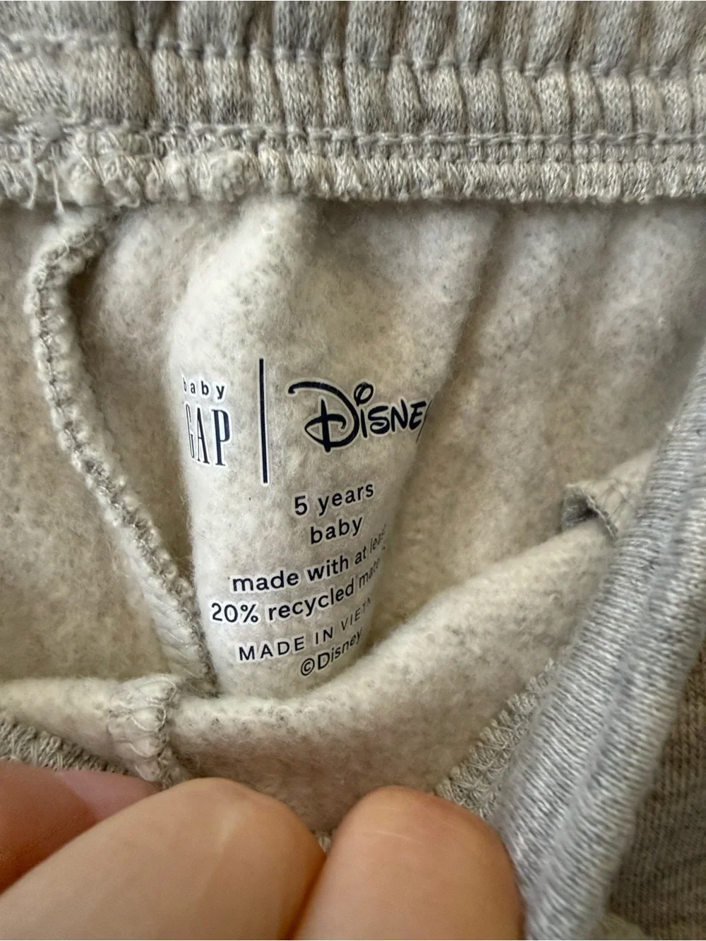 New GAP Kids Light Gray Mickey Mouse pants with Green & Coral Accents
